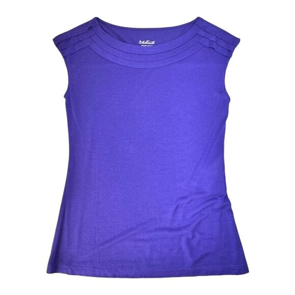 St. Emile Sleeveless Top Sz. 6 Purple Modal Cashmere Blend Ballet Neck Preppy - Picture 4 of 12